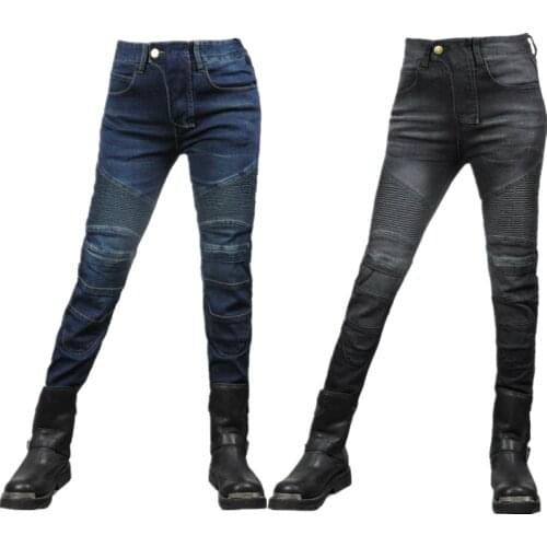 Motorcycle Women Fall Proof Off-road Cycling Pants Dirt Bike Pants Casual Elasticity Jeans Trousers Motocross Classic Style