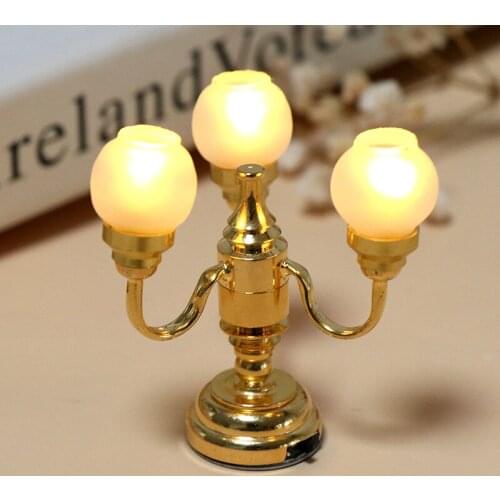 1/12 Miniature Dollhouse Ceiling Lamp Wall Light Desk Lamp Mini LED Lighting Home Decoration Doll Furniture Toy Can Be Bright