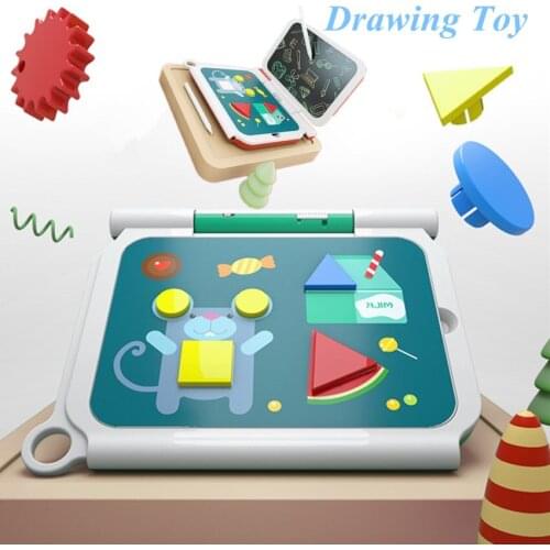 1PCS Foldable Childrens DIY LCD Painting Handwriting Board With Puzzles Multifunctional Graffiti Drawing and Writing Board Toys