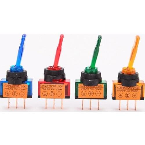 1Pc 12V universal Car Boat Refit switch 3Pin rocker switch ON-OFF Available in four colors with LED working indicator light New