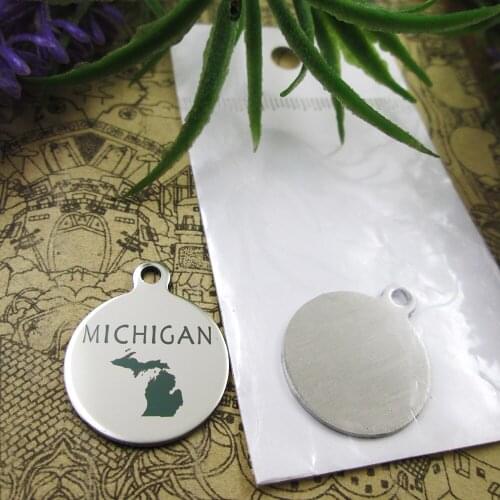 10pcs--"Michigan map"stainless steel charms 5 styles for choosing DIY Charms for necklace bracelets