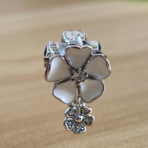 100% S925 Silver New Fashion Poetry Flower Blooming PAN Beads Suitable For Original Pandora Bracelet Women Diy Charm Jewelry