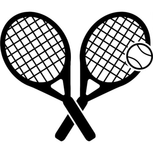 15.6CM*13.2CM Interesting Tennis Sport Game Vinyl Decal Car Sticker Black/Silver S9-0402
