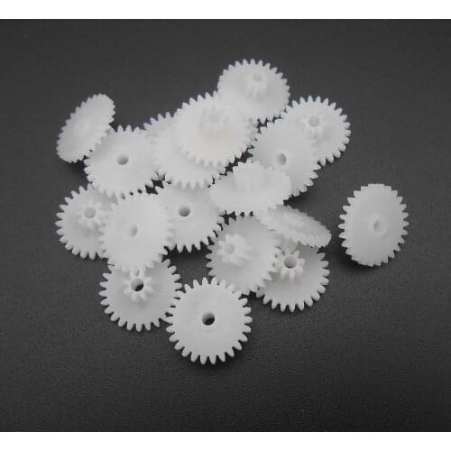 20Pcs 0.5 Modulus 0.5M Double Gear Reduction Bilayer Gears 26 Teeth + 8 Teeth Aperture 2MM 2.05mm 2B Loose Fitting 26T 8T 26082B