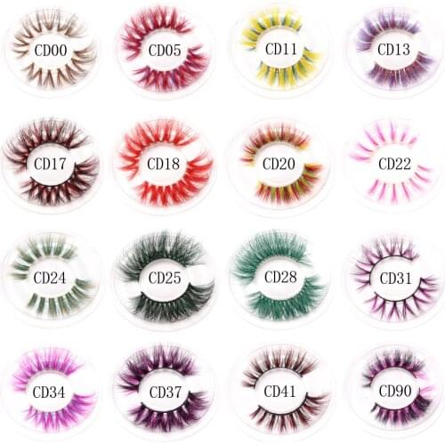 3D/6D False Colored Eyelashes Natural soft Real Mink fluffy Style Eye lash Extension Makeup Cosplay Colorful Eyelash hand made