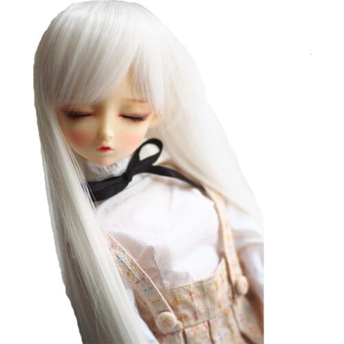 BJD doll wig is suitable for 1/3 1/4 1/6 size high temperature silk daily diagonal fringe long hair doll accessories