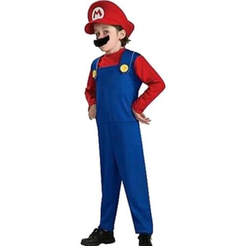 CH-530 Halloween Costumes Men Super Mario Luigi Costume Kids Boys Jumpsuit Cosplay Show Party Game Carnival Fancy Dress Uniform