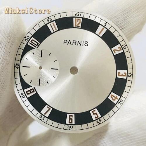 Parnis 38mm silver dial fit eta 6497 Sea-gull st36 movement watch