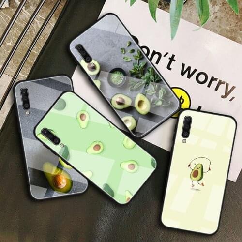 Cute Avocado Food Tempered Glass Case For Samsung Galaxy A10S A10E A20S A20E A30S A40 A50S A60 A70 A80 A90 A6 A7 A8 Shell