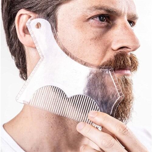 Beard Shaping & Styling Tool Shave Comb for Perfect Line Up Edge Control Mens Beard Comb Hair Trim Templates Shaper 1pcs