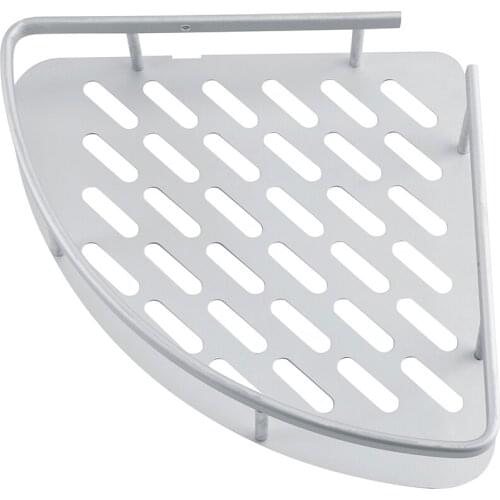 2Tier Large Chrome Hanging Shower Caddy Bathroom Storage Rack Shelf Organiser Double Triangle Aluminum Plate