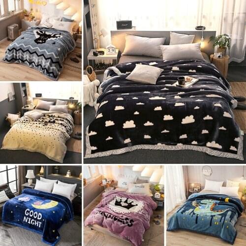 1.5m*2m Double Thick Warm Blanket Flannel Blanket Super Soft for Double Bed Soft Warm 15Color Heavy Fluffy Throw Blankets