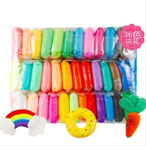 Hot Sale DIY 36 Colors Super Light Slimes Kids Air Dry Plasticine Modeling Clay Handmade Educational 5D Toys For Children Gifts