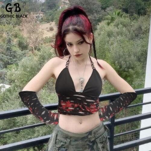 Женские длинные майки Gothic Black China At AliExpress