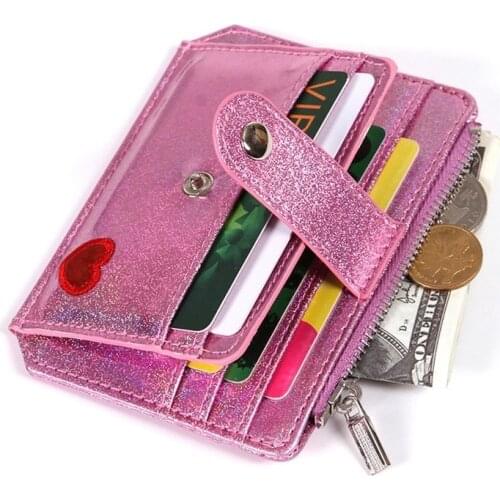 Laser embroidery short wallet cute girl zipper small wallet storage buckle coin purse wallet card bag card holder