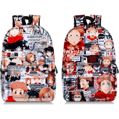 Manga Collage Backpack for Girls Boys Travel Rucksack Satoru Gojo Jujutsu Kaisen Itadori Megumi Anime Backpacks for Teenage