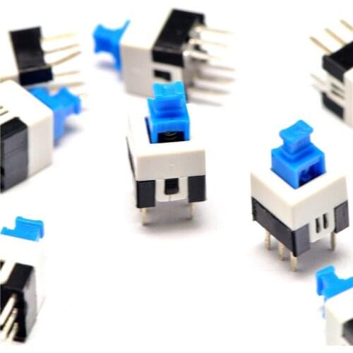 20pcs Mini series 7*7 8*8 miniature type vertical push self lock type switch button 6pins