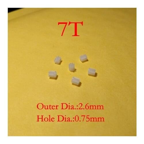 0.3m 7T 7 Teeth Motor Gear 2.6mm For 0.8mm Shaft Small Gear X4 RC Helicopter Quadcopter Model DIY Spare Parts Accessories
