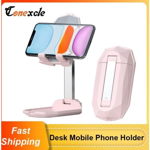 Conexcle Desk Mobile Phone Holder Stand For iPhone Universal Adjustable Metal Desktop Table Tablet Holder Stand For iPad Pro