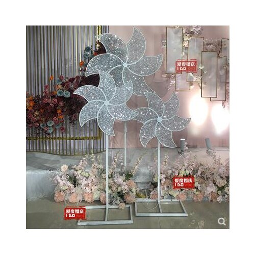 New wedding props Bauhinia windmill stage background new decoration electric rotary windmill wedding arrangement