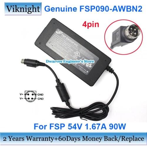 Genuine FSP090-AWBN2 54V 1.67A AC Adapter Charger for FSP FSP090-DMBC1 LGS116P SG300-10P SF302-08PP GS1900-8HP GS1900-08P