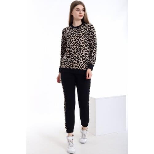 Autumn Winter Knitted Turtleneck Tracksuit For Women Casual Trousers 2021 Fashion Sweater Womens Suit Warm Female Tracks