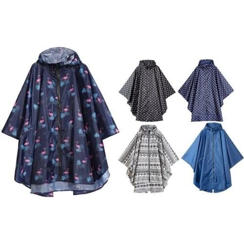 Womens Fashion Raincoat Waterproof Rain Poncho Cloak with Hood for Hiking Climbing and Touring