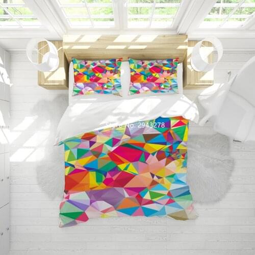 Geotech-patterned Bedding with Cool Duvets Covered By Queen Home Textiles Luxury Full-size Childrens and Adult Bedroom Decor