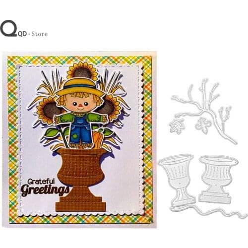 Vase Flowers and Plants Metal Cutting Dies for Scrapbooking Mold Cut Stencil Handmade DIY Card Make Mould Model Craft Decoration