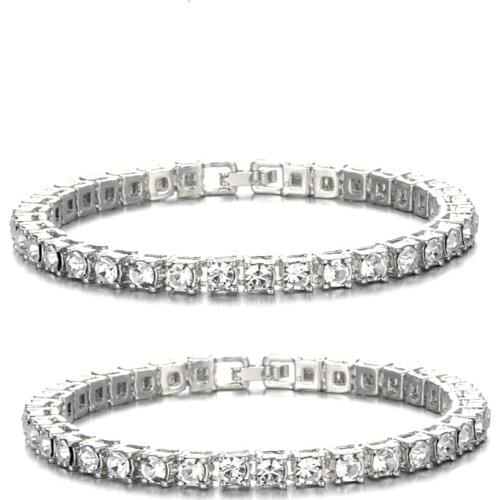 Luxury 5mm Cubic Zirconia Tennis Bracelets Iced Out Chain Crystal Double Layer Bracelet for Women Men Jewelry Men Cheap Bracelet