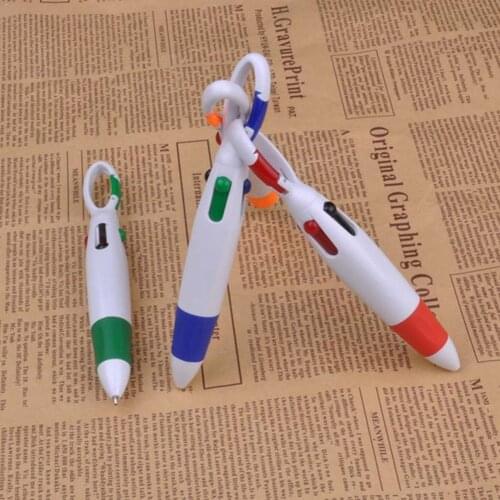 Press Ballpoint Pen With Carabiner Cartoon Keychain Stationery Office Supplies Students Pen Signature Pen N6D0