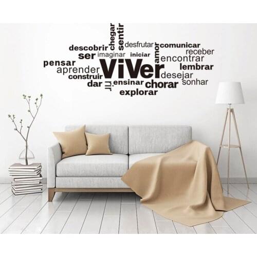 Stickers Viver Vinyl wall Decals Wall Art Wallpaper Portuguese Wall Decor Living Room Home Decor Decoration Poster 40 cm x 93 cm