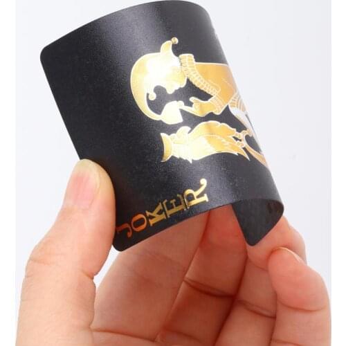 Waterproof Luxury Plastic Playing Cards Cool Black/Rose-Gold/Silver Foil Poker Cards Standard Size 52+2 Poker In/Outdoor Game r