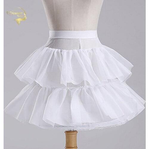 In Stock White Short Childrens Petticoat Flower Girl Petticoat Cosplay Lolita Skirt Tulle Dress Little Baby Kids Underskirt
