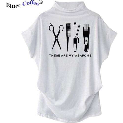 NEW Fashion Hairdresser Weapon Print Women Tshirt Batwing Sleeve Hipster Shirt Tee Shirt Femme Scissors T Shirt Women Tops