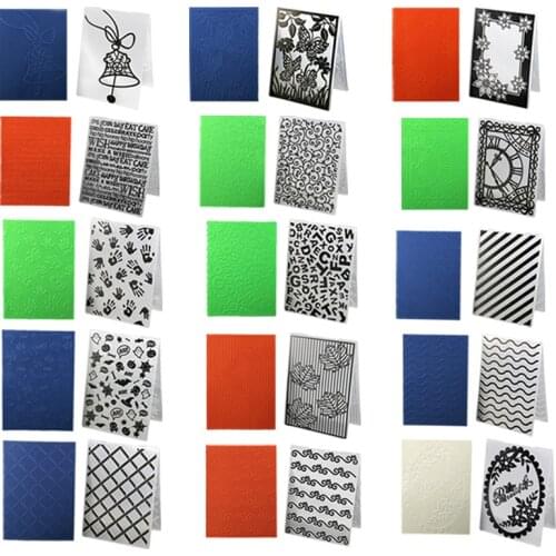 1PC Plastic Embossing Folders Transparent Template Photo Album Fondant Decoration Making Scrapbooking Craft Card DIY hand Stamps