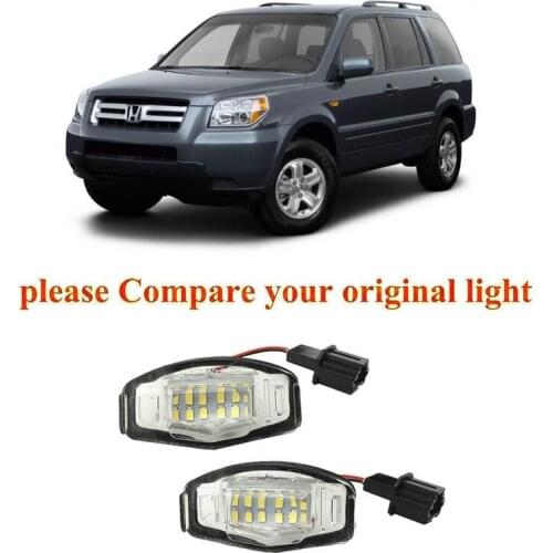 2pc Car Accessories Special Car License Plate Light Lamp For Honda MR-V/Pilot 2003-2008 Odyssey 1999-2004 canbus error free