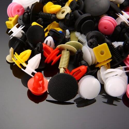 200Pcs/Lot Plastic Car Rivet Fastener Various Auto Door Panel Trim Retainer Clips Fender Liner Rivet Fastener Push Pin Bumper