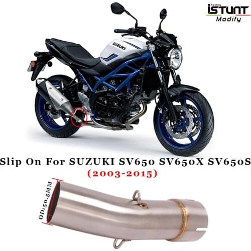 2003 - 2015 Motorcycle Exhaust For SUZUKI SV650 SV650X SV650S Escape Modified 51mm interface Stainless Steel Middle Link Pipe