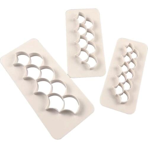 3 Pieces Fish Scales Embossed Fondant Cake Mold Chocolate Fudge Cookie Baking Wedding Decorating Kitchen Bread Biscuit Tools