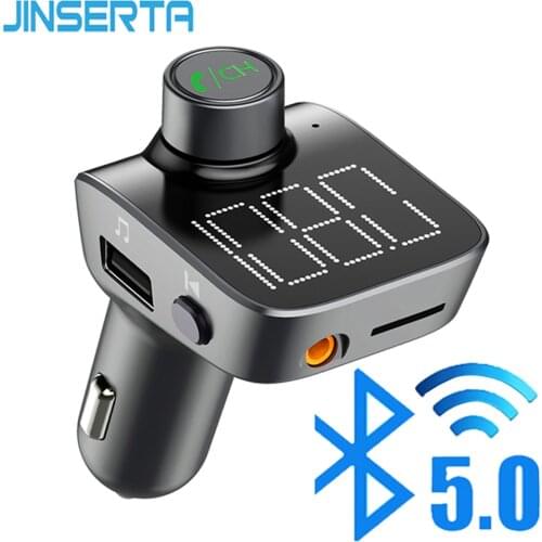 5.0 Bluetooth FM Transmitter Wireless Bluetooth Car Kit Large Digit LED Display AUX FM Modulator Handsfree Car MP3 Player
