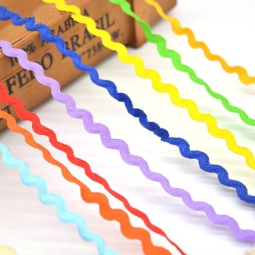 5mm Colorful Curve Wavy Lace Trim S Shaped Lace Ribbon Handmade Costume Hat Curtain Pillow Decorations DIY Sewing Crafts 5-25Y