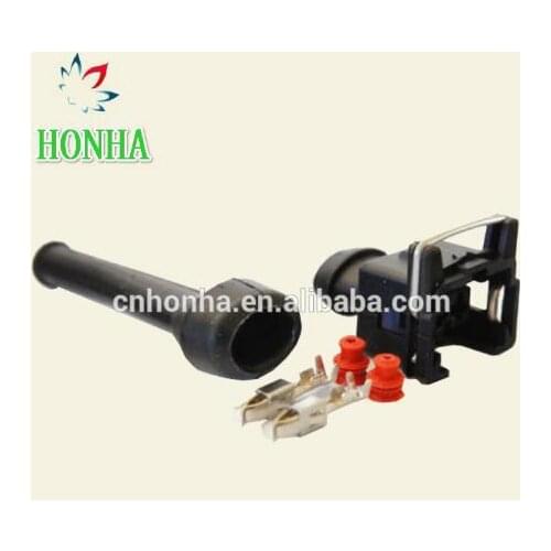 50/100 pcs 2Pin 10X EV1 Short plug Female Fuel Injector Connector 750cc 1000cc 650cc with rubber cover