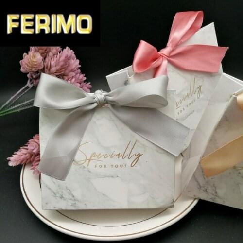 50Pcs Grey Marble Lines Candy Bag Box for Party Table Decoration/Event Party Supplies/Wedding Favours Gift Boxes