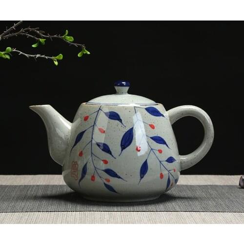 900ml Traditional Chinese Retro High-capacity Handpainted Handmade Porcelain Teapot China Ceramic Tea Pot
