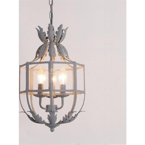 American Candlestick Wrought Iron Pendant Lights Country Retro Loft Corridor Bedroom Bedside Aisle Restaurant LED Pendant Lamps