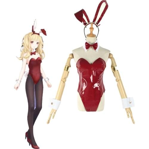 Anime Darling in the Franxx 02 Zero Bunny Girl Cosplay 002 Costume Red Bodysuit Women Sexy Set PU Leather Bikini Jumpsuit Cos