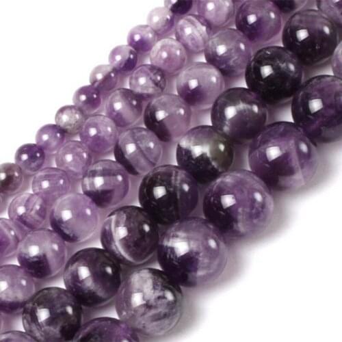 6-16mm Natural Round Mixed Purple Amethysts Beads For Jewelry Making beads 15'' DIY Beads Bracelets For Women Trinket Gift