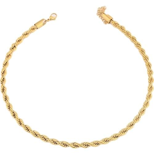 Mavis Hare LUKA ROPE Chunky CHAIN NECKLACE Stainless Steel 6mm Thick Clavicle Chain Steampunk Rock Minimalist Jewelry