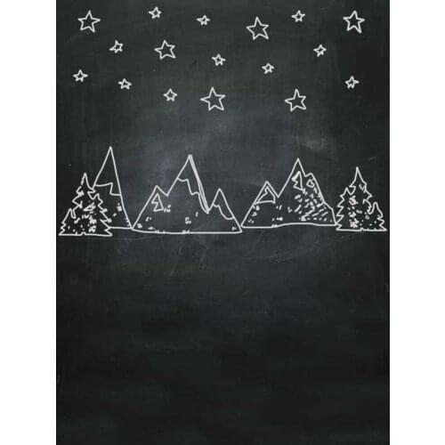 Blackboard Photography Backdrops Stars Hills Childrens Drawing Backgrounds for Photo Studio Back to School Photophone Customize